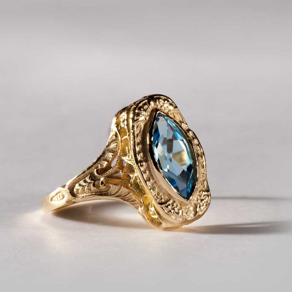 Hugo Kohl Fine Jewelry Marquise / 14k Yellow Gold Rings hugokohl